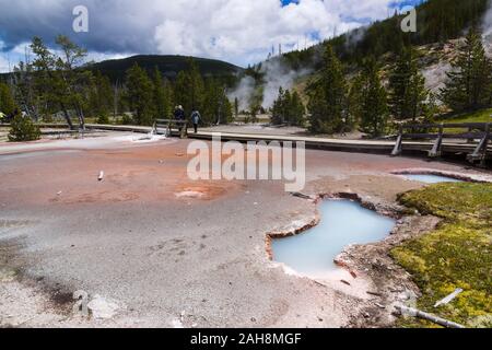 Artista Paint Pots, il Parco Nazionale di Yellowstone, Wyoming negli Stati Uniti Foto Stock