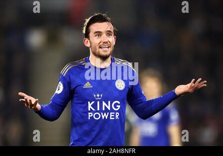 Il Leicester City del Ben gesti Chilwell durante il match di Premier League al King Power Stadium, Leicester. Foto Stock