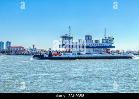 Robert H Dedman ferry boat in Galveston, Texas Foto Stock