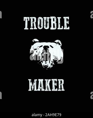 Disegnata a mano illustrazione. Trouble maker. Illustrazione Vettoriale