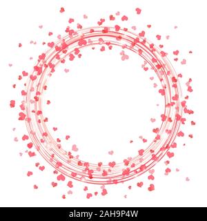 Round i fulmini con cuori e sparkle effetti di colore rosso su sfondo bianco con spazio libero per i messaggi di saluto Illustrazione Vettoriale