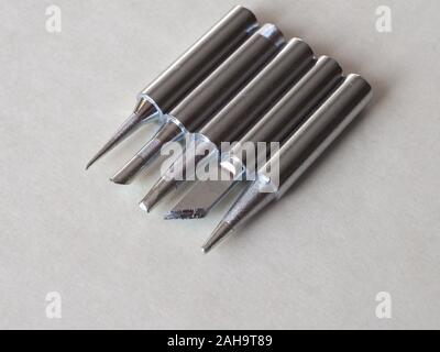 Gamma di punte di saldatura per saldatore elettrico Foto Stock