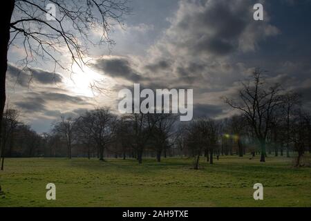 Sunset scena invernale Foto Stock