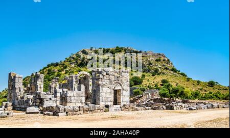 Basilica al sito archeologico di Kaunos in Turchia Foto Stock