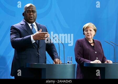 15.11.2019, Berlin, Berlin, Germania - Il Cancelliere Angela Merkel e il Presidente della Repubblica Democratica del Congo, Felix Antoine Tshisekedi Tshilom Foto Stock