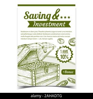 Risparmio e investimenti pubblicitari vettore Poster Illustrazione Vettoriale