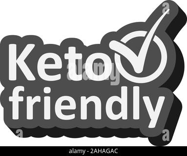 Cheto friendly adesivo o etichetta illustrazione vettoriale, dieta ketogenic concetto illustrazione vettoriale Illustrazione Vettoriale