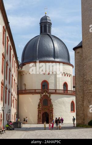 Marienkirche (Chiesa Di Santa Maria), Cortile Interno, Fortezza Marienberg A Wurzburg, Baviera, Germania. Foto Stock