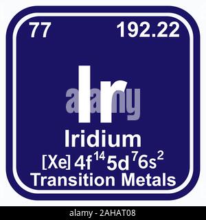 Iridium Tavola periodica degli elementi illustrazione vettoriale eps 10 Illustrazione Vettoriale