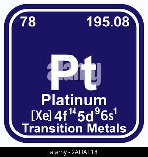 Platinum Tavola periodica degli elementi Illustrazione vettoriale eps 10 Illustrazione Vettoriale