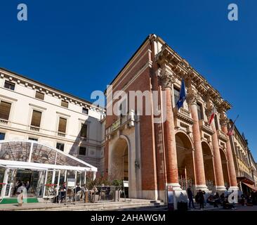 Vicenza, Veneto, Italia. Il Palazzo del Capitaniato, noto anche come la Loggia del Capitanio o Loggia Bernarda, è un palazzo di Vicenza, Italia settentrionale, d Foto Stock