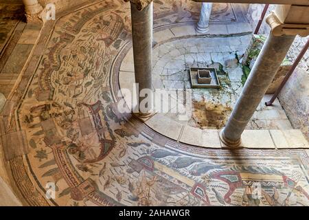 Mosaici di Villa Romana del Casale (Villa romana) in Piazza Armerina Sicilia Italia Foto Stock