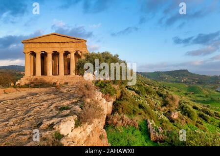 Tempio della Concordia (Tempio della Concordia). Valle dei Templi (Valle dei Templi). Agrigento Sicilia Italia Foto Stock