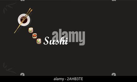 Il design del vettore del menu sushi al ristorante. Illustrazione Vettoriale