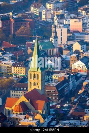 Vista aerea, vista da est nella chiesa di San Paolo Hamm, Chiesa di Lutero, Lutero trimestre, il centro città di Hamm, martello city centre, centro con Lutero Foto Stock