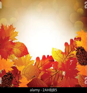 Foglie di autunno, molto superficiale la messa a fuoco Illustrazione Vettoriale