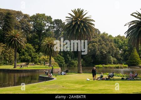 Giorno d'estate presso il Royal Botanic Gardens, Melbourne, Australia Foto Stock