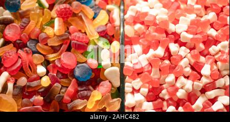 Una varietà di dolci caramelle Jelly Beans in diversi colori. Foto Stock