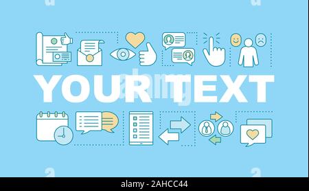 La politica aziendale di concetti di parola banner. Il testo qui. Soddisfazione sul lavoro. Isolato caratteri tipografici idea con icone lineare. L'Employee Engagement. Wo Illustrazione Vettoriale