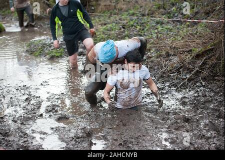 Shropshire Esecuzione di fango Foto Stock