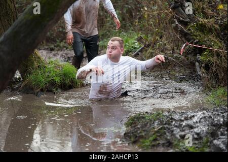 Shropshire Esecuzione di fango Foto Stock