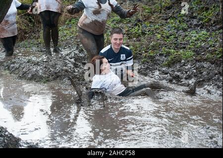 Shropshire Esecuzione di fango Foto Stock