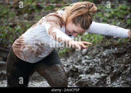 Shropshire Esecuzione di fango Foto Stock