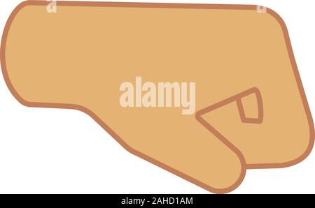 Il pugno destro colore emoji icona. Rivolti a destra pugno. Pugno di bump. Brofist. Isolato illustrazione vettoriale Illustrazione Vettoriale