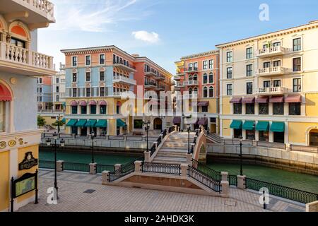 Venezia come Qanat Quartier presso il Pearl Qatar Foto Stock