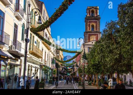 Stagione di natale su Corso Italia, Sorrento, campania, Italia Foto Stock