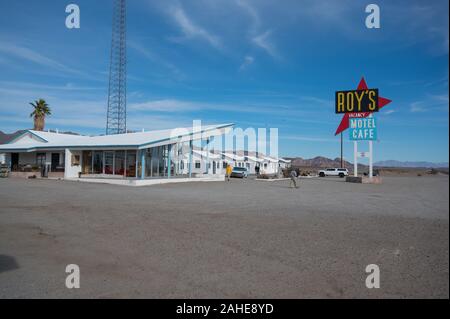 Roy's Motel e Cafe sul percorso 66 in California, Stati Uniti d'America Foto Stock