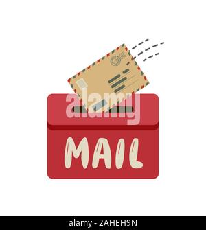Busta e-mail, icona messaggio. Invio di un'illustrazione vettoriale di lettera Illustrazione Vettoriale