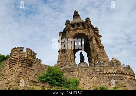 Imperatore Guglielmo monumento In Porta Westfalica, Germania Foto Stock