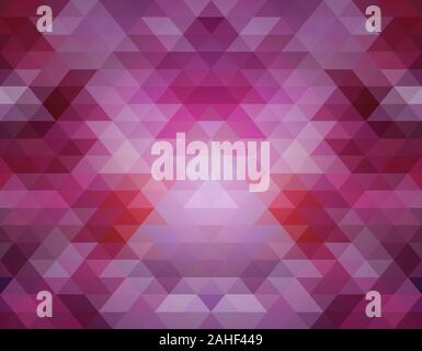 Astratto viola, rosa e rosso forma triangolare sfondo. Sfondo geometrico del triangolo a cornice intera. Spazio di copia. Foto Stock