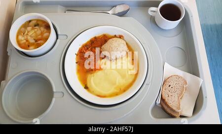 Ospedale di alimenti per i pazienti. Una sana dieta alimentare. Foto Stock