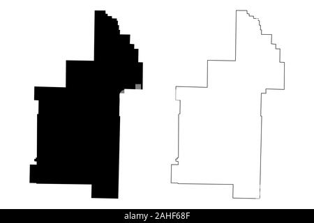 Sharp County, Arkansas (U.S. County, Stati Uniti d'America,USA, Stati Uniti, US) mappa illustrazione vettoriale, scribble schizzo Sharp mappa Illustrazione Vettoriale
