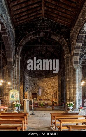 Santa Margherita di Antiochia Chiesa, interno, Vernazza, Cinque Terre, Sito Patrimonio Mondiale dell'UNESCO, Liguria, Italia Foto Stock