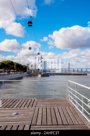 Telecabine, Parque das Nacoes, Lisbona, Portogallo Foto Stock