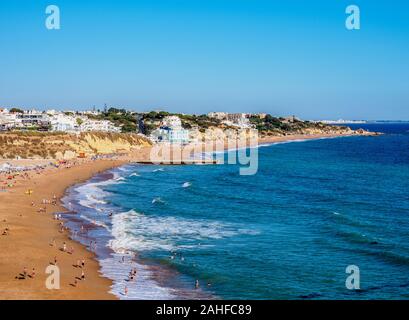 Paneco spiaggia, vista in elevazione, Albufeira Algarve Foto Stock