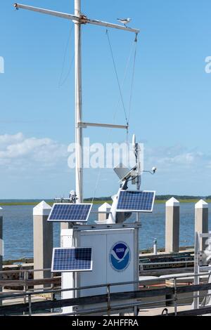 Stazione meteo NOAA a Fernandina Beach Florida. Foto Stock