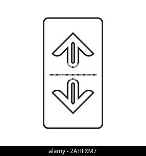 Ascensore o i pulsanti di sollevamento e la relativa icona. In alto e in basso i pulsanti di ascensore. Illustrazione Vettoriale. Illustrazione Vettoriale