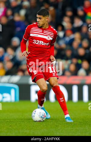 West Bromwich, West Midlands, Regno Unito. Il 29 dicembre 2019. Campionato inglese di calcio, West Bromwich Albion versus Middlesbrough; Ashley Fletcher di Middlesbrough sulla sfera - rigorosamente solo uso editoriale. Nessun uso non autorizzato di audio, video, dati, calendari, club/campionato loghi o 'live' servizi. Online in corrispondenza uso limitato a 120 immagini, nessun video emulazione. Nessun uso in scommesse, giochi o un singolo giocatore/club/league pubblicazioni Credit: Azione Plus immagini di sport/Alamy Live News Foto Stock