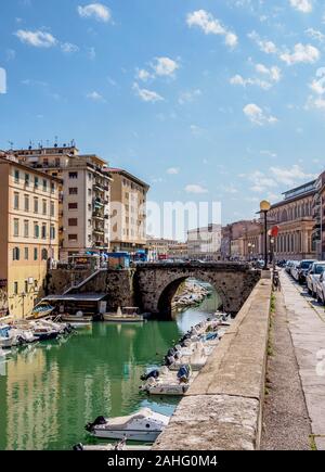 Canale di Venezia Nuova, Livorno, Toscana, Italia Foto Stock