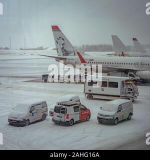 Oslo, Norvegia - Compagnie Aeree norvegesi aeroplano Foto Stock