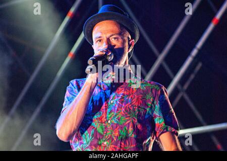 Subsonica (Samuel, Boosta) durante Subsonica - La mia generazione Festival, Porto Antico, Ancona (AN), Italia, 07 Settembre 2019 Foto Stock