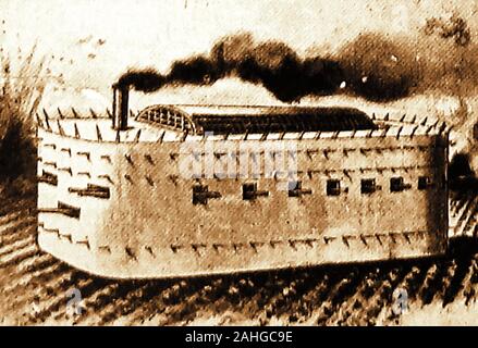 Storica battaglia precoce dei carri, carri armati e veicoli corazzati - il Kaiser tedesco la battaglia di interruttore di linea 1897 Foto Stock