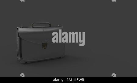 3D rendering di una valigetta in pelle isolato in uno sfondo per studio Foto Stock