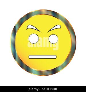 Un giallo arancione per andare sorriso positivo emoticon quasi la faccia felice Illustrazione Vettoriale