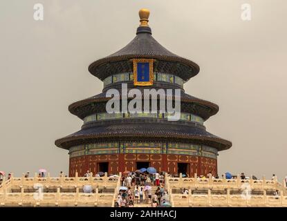 La Sala della Preghiera del Buon Raccolto, nel Tempio del Paradiso, Pechino, Cina Foto Stock