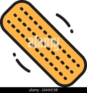 Vector lima per unghie, manicure parrucchiere colore piatto icona linea. Illustrazione Vettoriale